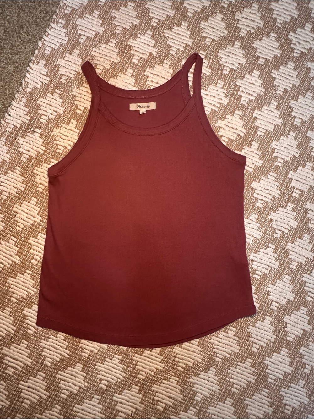 Madewell Ribbed Tank Top in Deep Burgundy